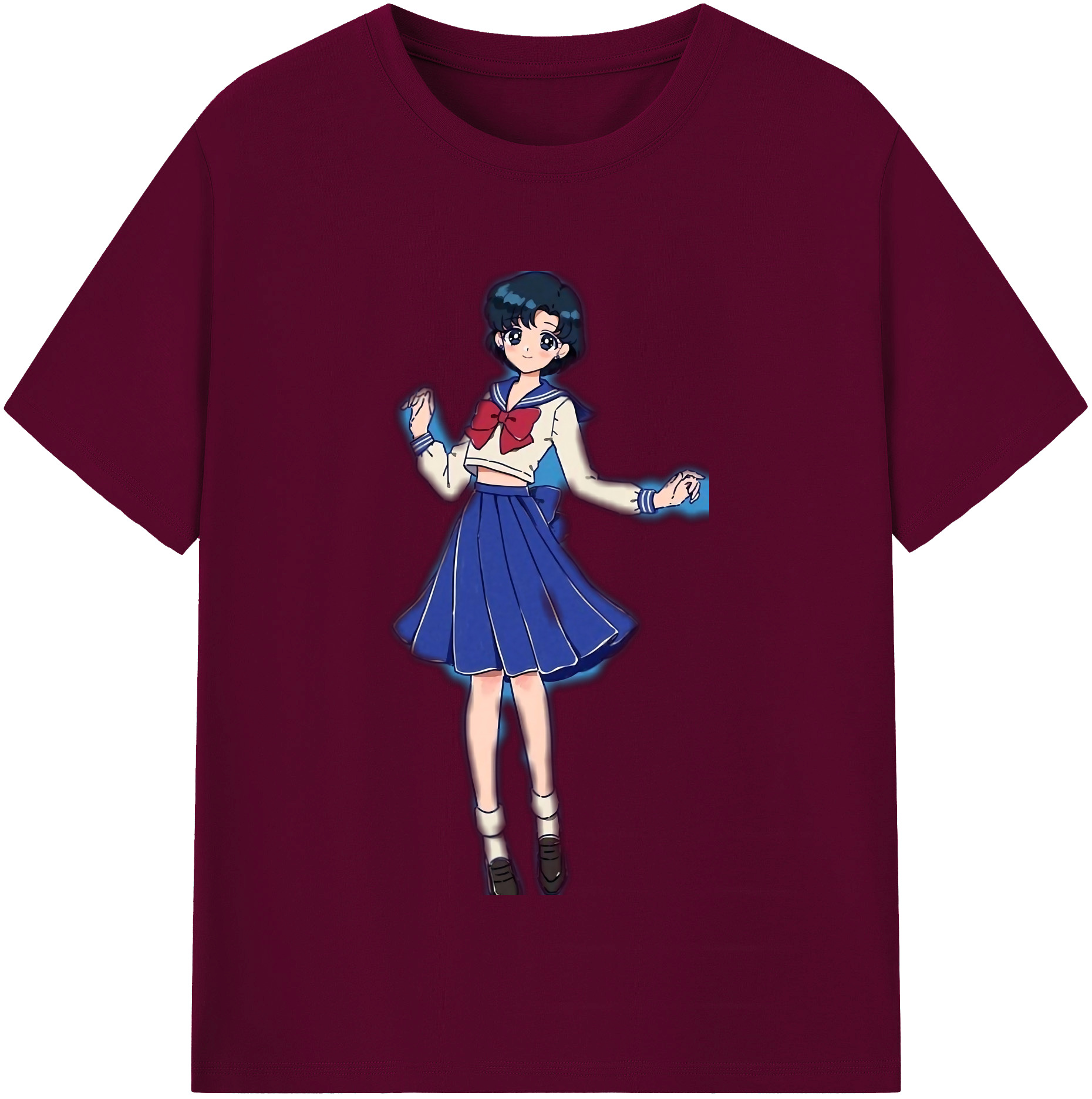 （画像用） 美少女戦士セーラームーン 水野 亜美 みずの あみ Sailor Moon Mizuno Ami レディースカジュアルプリントTシャツ（綿100％）